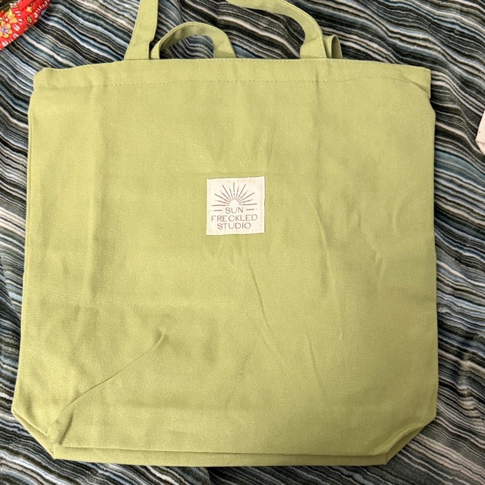 Sun Freckled Studio Green Tote Bag